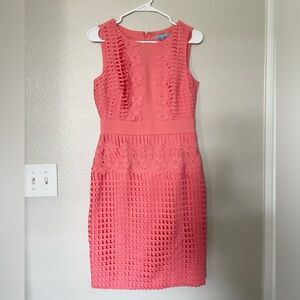 Antonio Melani Coral Lace Sheath Dress Size 4 Sleeveless